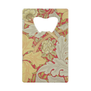 Abrebotellas De Tarjeta De Crédito Hojas del Acanthus y color de rosa salvaje en un