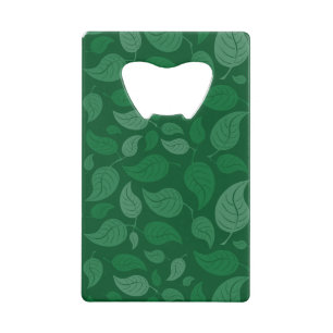 Abrebotellas De Tarjeta De Crédito Hojas verdes