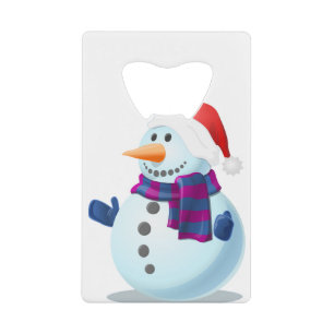 Abrebotellas De Tarjeta De Crédito hombre de nieve