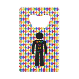 Abrebotellas De Tarjeta De Crédito Hombre gay LGBTQ Silhouette y hombres arcoiris