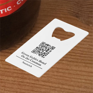 Abrebotellas De Tarjeta De Crédito Hotel o restaurante con código QR. Hotel invitado