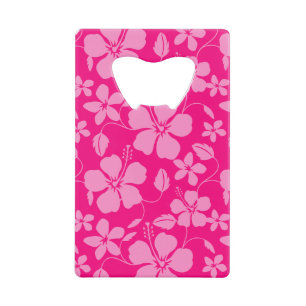 ABREBOTELLAS DE TARJETA DE CRÉDITO HULA HAWAIANA (HIBISCO) GUAYABA ROSA