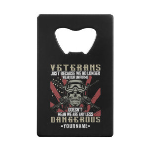 Abrebotellas De Tarjeta De Crédito Humor divertido del veterano patriótico de EE.UU.