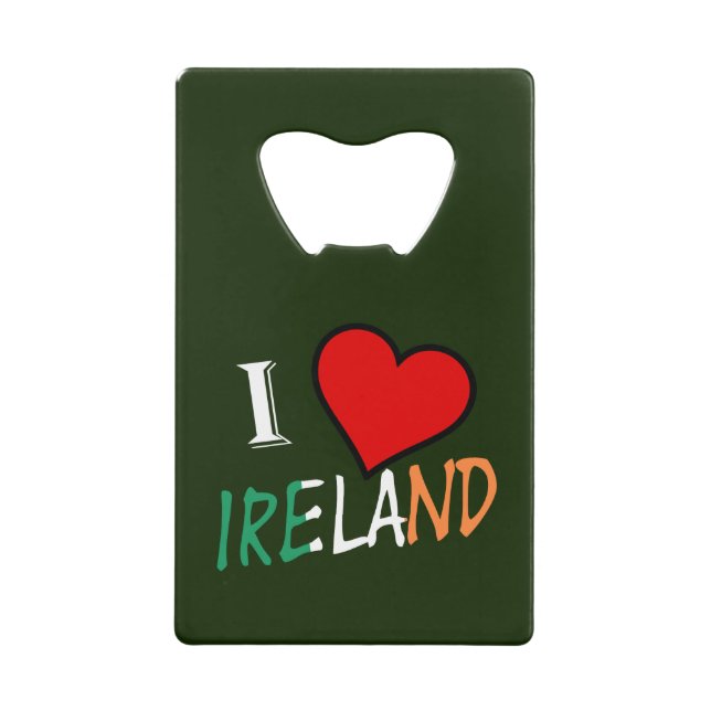 Abrebotellas De Tarjeta De Crédito I Heart Ireland overlay bocnt (Anverso)