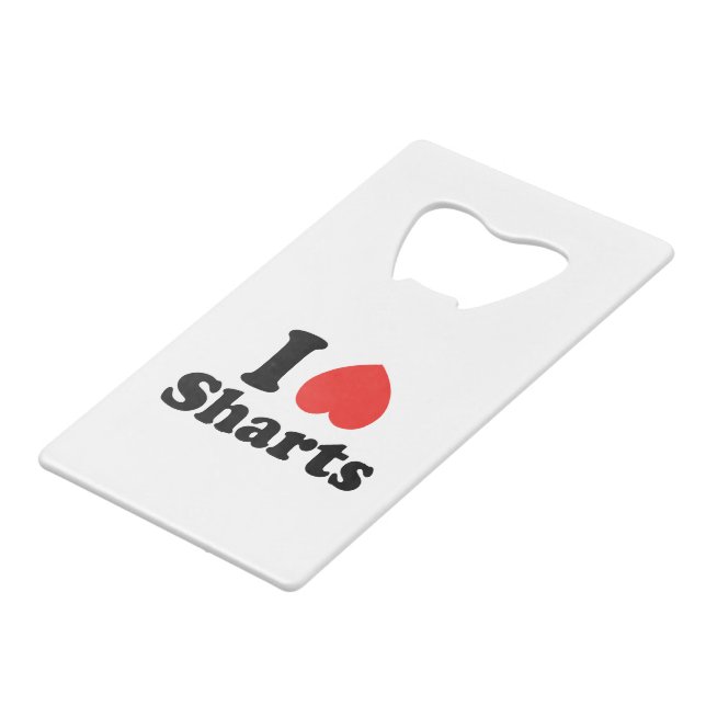 Abrebotellas De Tarjeta De Crédito I Heart Sharts (Ángulo frontal)