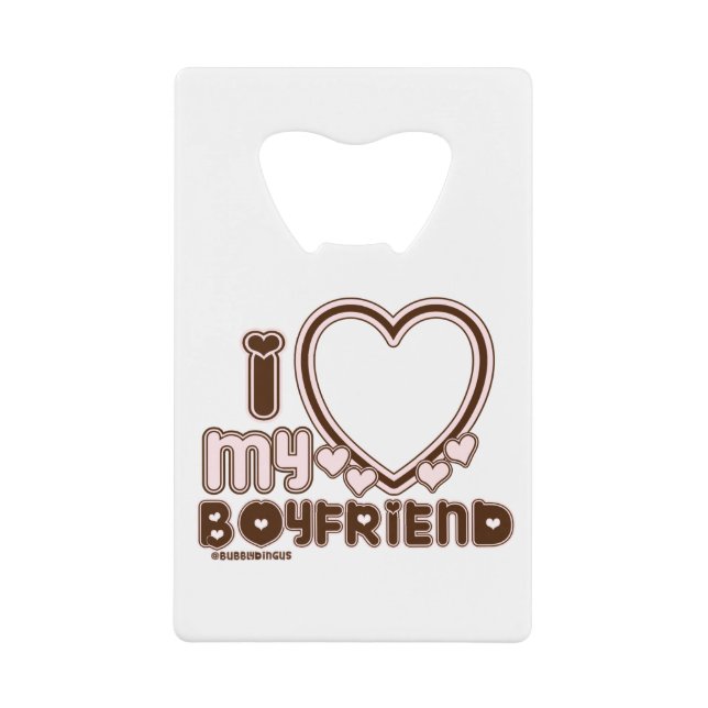 Abrebotellas De Tarjeta De Crédito i luv brown bf (Anverso)