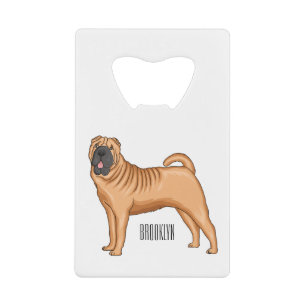 Abrebotellas De Tarjeta De Crédito Ilustracion chino de personalizado de perro Shar-P