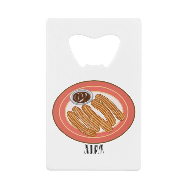 Abrebotellas De Tarjeta De Crédito Ilustracion Churro personalizado (Anverso)