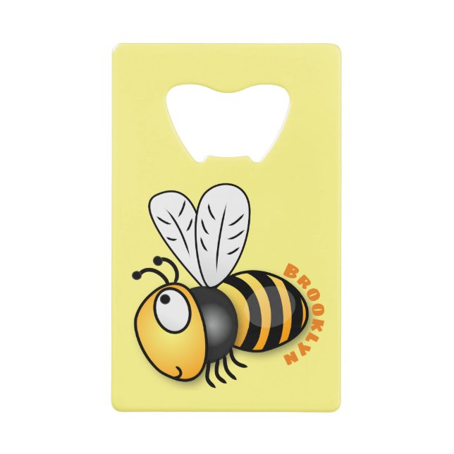 Abrebotellas De Tarjeta De Crédito Ilustracion de personalizado de abejas alegres (Anverso)
