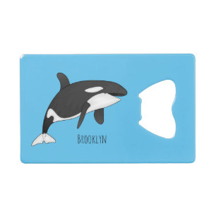 Abrebotellas De Tarjeta De Crédito Ilustracion de personalizado de ballenas asesina