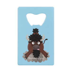 Abrebotellas De Tarjeta De Crédito Ilustracion de personalizado de bisontes búfalos d