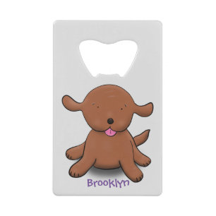 Abrebotellas De Tarjeta De Crédito Ilustracion de personalizado de cachorro alegre