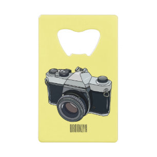 Abrebotellas De Tarjeta De Crédito Ilustracion de personalizado de cámara de cine