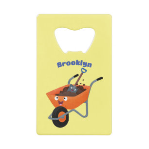 Abrebotellas De Tarjeta De Crédito Ilustracion de personalizado de carretilla naranja