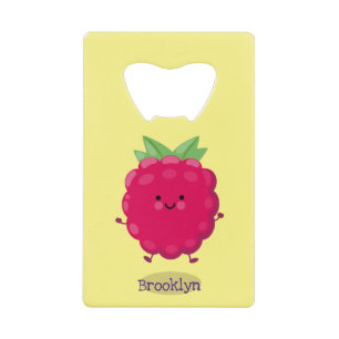 Abrebotellas De Tarjeta De Crédito Ilustracion de personalizado de frambuesa alegre