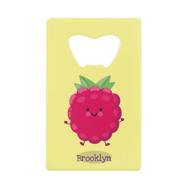 Abrebotellas De Tarjeta De Crédito Ilustracion de personalizado de frambuesa alegre (Anverso)