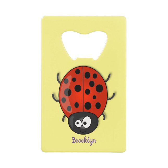 Abrebotellas De Tarjeta De Crédito Ilustracion de personalizado de mariquita roja fel (Anverso)
