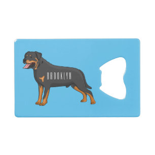 Abrebotellas De Tarjeta De Crédito Ilustracion de personalizado de perro de Rottweile