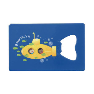 Abrebotellas De Tarjeta De Crédito Ilustracion de personalizado de pescado submarino