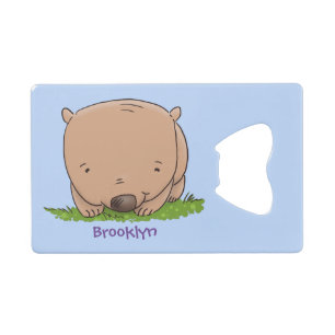 Abrebotellas De Tarjeta De Crédito Ilustracion de personalizado de wombat para bebé l