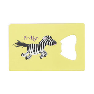 Abrebotellas De Tarjeta De Crédito Ilustracion de personalizado de zebra graciosa