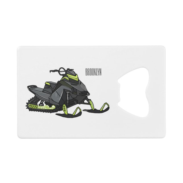 Abrebotellas De Tarjeta De Crédito Ilustracion de personalizado para motos de nieve (Anverso (Horizontal))