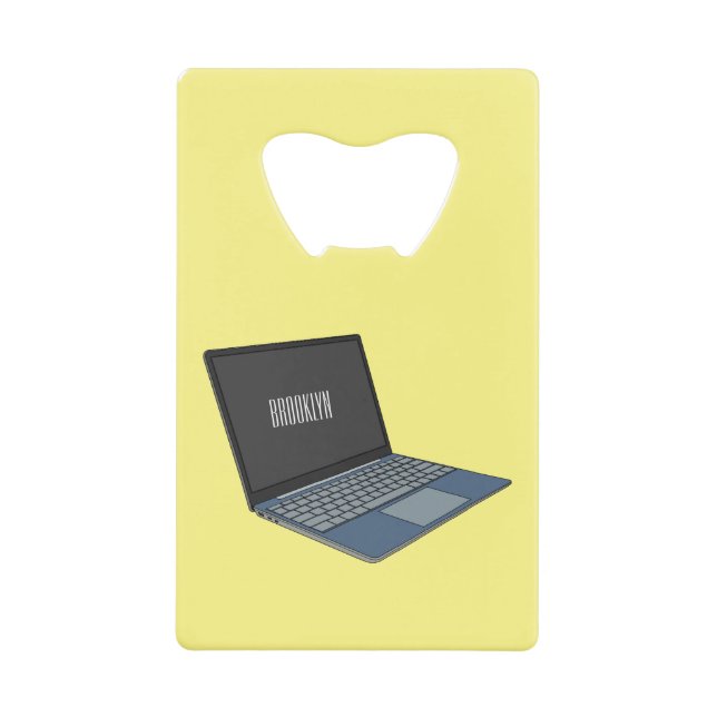 Abrebotellas De Tarjeta De Crédito Ilustracion de personalizado para portátiles (Anverso)