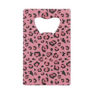 Abrebotellas De Tarjeta De Crédito Ilustracion del animal del rosa del leopardo