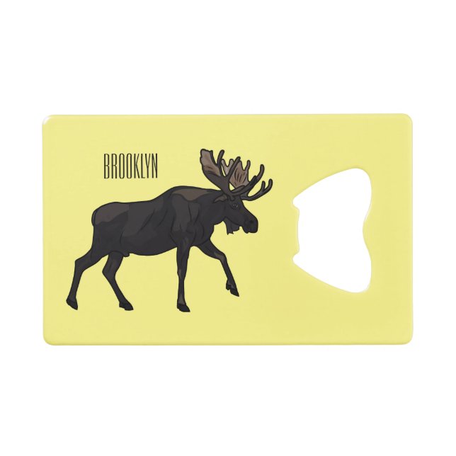 Abrebotellas De Tarjeta De Crédito Ilustracion Moose personalizado (Anverso (Horizontal))