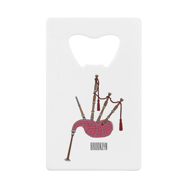 Abrebotellas De Tarjeta De Crédito Ilustracion personalizado Bagpipes (Anverso)