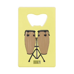 Abrebotellas De Tarjeta De Crédito Ilustracion personalizado Bongo drum