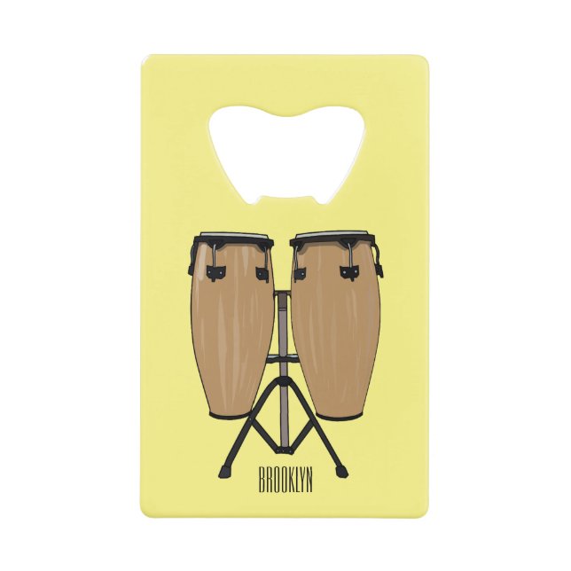 Abrebotellas De Tarjeta De Crédito Ilustracion personalizado Bongo drum (Anverso)