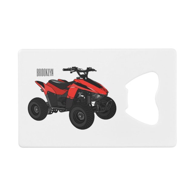 Abrebotellas De Tarjeta De Crédito Ilustracion personalizado de atv de cuatro bicicle (Anverso (Horizontal))