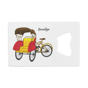 Abrebotellas De Tarjeta De Crédito Ilustracion personalizado de bicitaxi