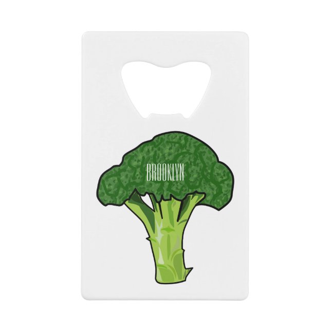 Abrebotellas De Tarjeta De Crédito Ilustracion personalizado de Broccoli (Anverso)