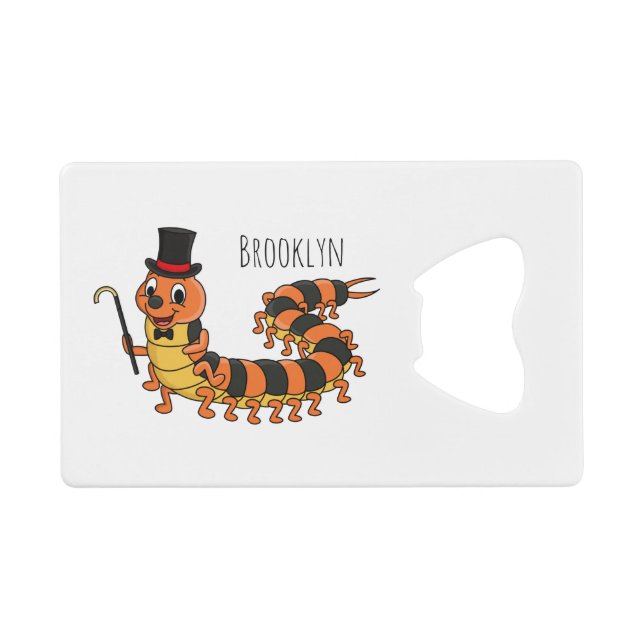 Abrebotellas De Tarjeta De Crédito Ilustracion personalizado de centipede gracioso (Anverso (Horizontal))
