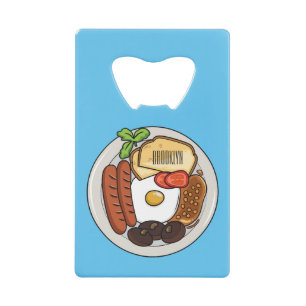 Abrebotellas De Tarjeta De Crédito Ilustracion personalizado de desayuno inglés
