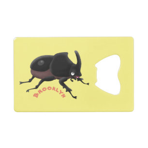 Abrebotellas De Tarjeta De Crédito Ilustracion personalizado de escarabajo rinoceront
