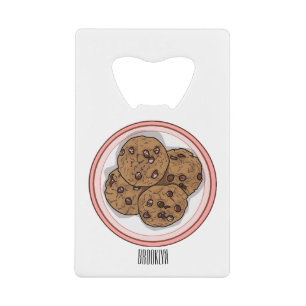 Abrebotellas De Tarjeta De Crédito Ilustracion personalizado de galletas de chocolate