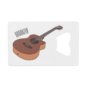 Abrebotellas De Tarjeta De Crédito Ilustracion personalizado de guitarra acústica