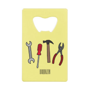 Abrebotellas De Tarjeta De Crédito Ilustracion personalizado de herramientas de carpi