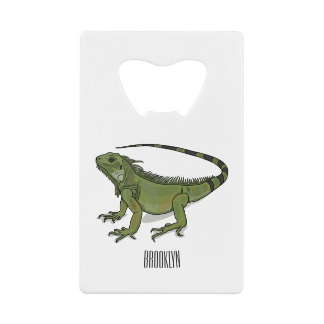 Abrebotellas De Tarjeta De Crédito Ilustracion personalizado de Iguana (Anverso)