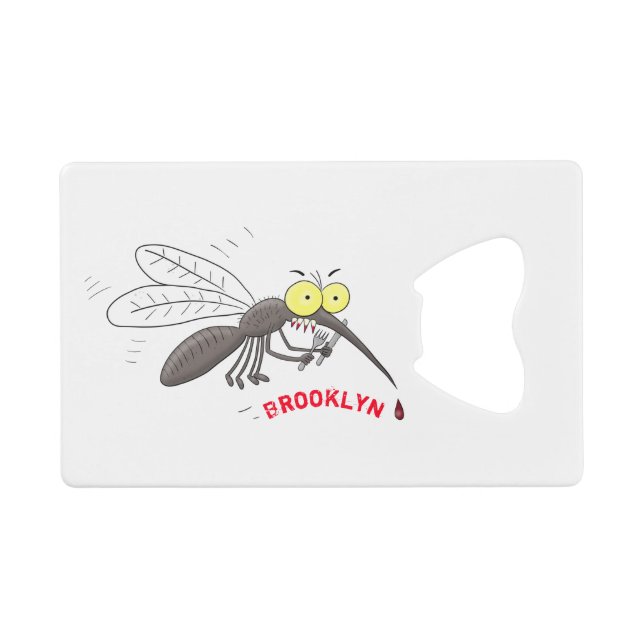 Abrebotellas De Tarjeta De Crédito Ilustracion personalizado de insectos de mosquitos (Anverso (Horizontal))