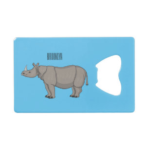 Abrebotellas De Tarjeta De Crédito Ilustracion personalizado de Javan rhinoceros