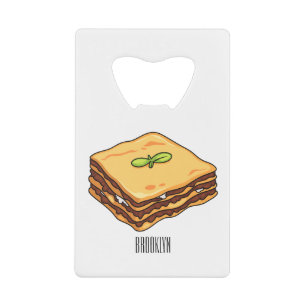 Abrebotellas De Tarjeta De Crédito Ilustracion personalizado de Lasagna