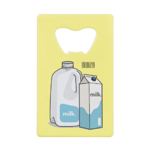 Abrebotellas De Tarjeta De Crédito Ilustracion personalizado de leche