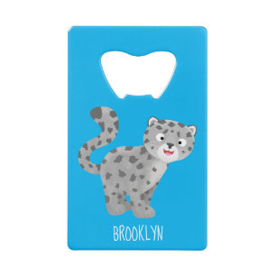Abrebotellas De Tarjeta De Crédito Ilustracion personalizado de leopardo de las nieve