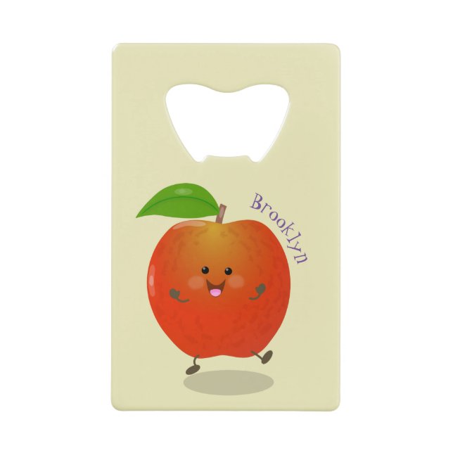 Abrebotellas De Tarjeta De Crédito Ilustracion personalizado de manzana bailando a la (Anverso)