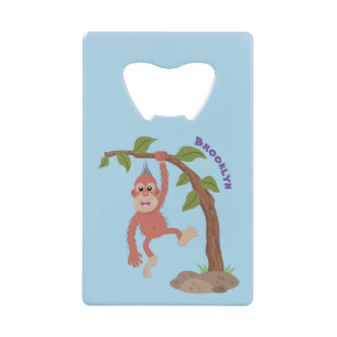 Abrebotellas De Tarjeta De Crédito Ilustracion personalizado de orangután bebé feliz