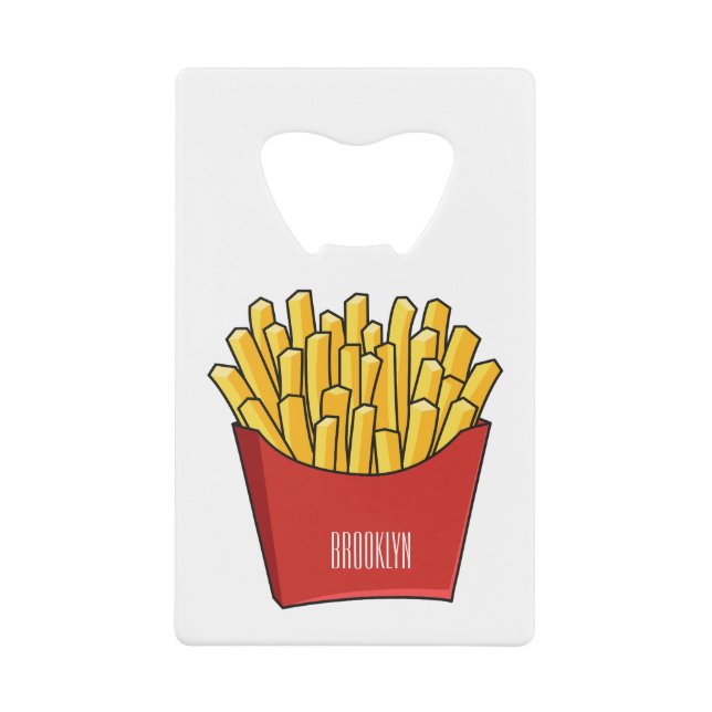 Abrebotellas De Tarjeta De Crédito Ilustracion personalizado de patatas fritas (Anverso)